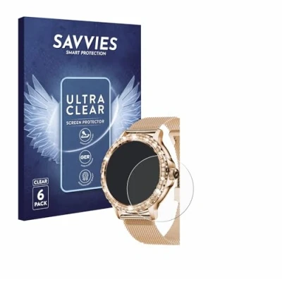 Abbildung von Savvies 6 Stück Schutzfolie für walkbee Smartwatch 1.3&quot; (rund) Displayschutz Folie Ultra Transparent