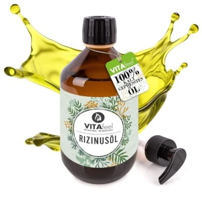 Abbildung von VitaFeel Rizinusöl 500 ml 100% reines kaltgepresstes Öl, nativ Ph. Eur., Wimpern Serum, Haaröl, natürliche Haarpflege