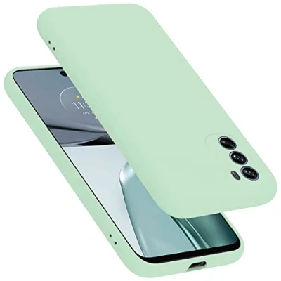 Abbildung von Cadorabo Hülle kompatibel mit Motorola Moto G62 5G Silikon Handyhülle für Case aus flüssigem stoßfeste dünne TPU Schutzhülle Liquid HELL GRÜN