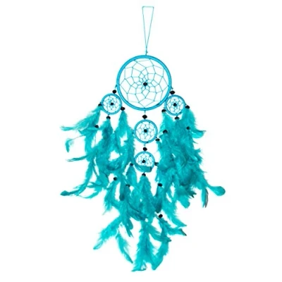 Abbildung von 50cm x 11cm Dreamcatcher Traumfänger Türkis 5 Ringe Dream Catcher Indianer