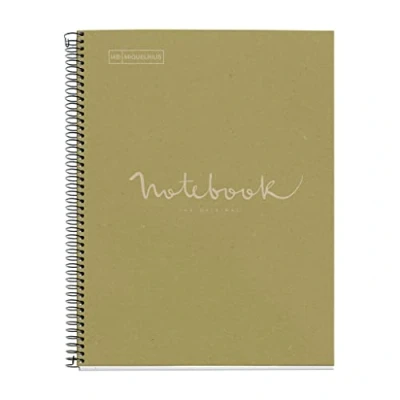 Abbildung von Miquelrius Notebook Emotions Notizbuch 100 % recycelt, 1 Streifen, A4, 80 Blatt mit horizontalem Linien, 7 mm, Papier g, 4 Bohrungen, Kartoneinband, grün