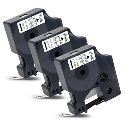 Abbildung von Labelwell 3x Kompatibel Schriftband Ersatz für 40913 S0720680 9mm Schwarz auf Weiß Labelwriter 450 Duo LabelManager 160 PNP 210D 360D 280 420P 500TS Labelpoint 250 150 100