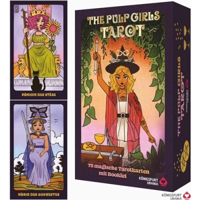 Abbildung von The Pulp Girls Tarot Connecte dich mit deiner Intuition: 78 Tarotkarten und 96 seitiges Buch, Klappdeckelschachtel Goldprägung Hebeband