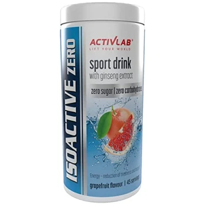 Abbildung von Activlab ISOACTIVE ZERO Grapefruitgeschmack Zuckerfreies Iso Getränk mit Elektrolyten und Ginseng Extrakt, 225g, Kalorienfrei, B Vitamine