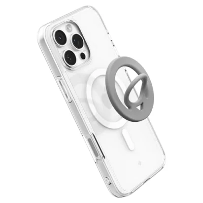 Abbildung von Spigen Dual Pop MagFit MagSafe Ring Magnet Halterung, Ringhalter【Magnetisch &amp; Flexibel】, Handy Griff mit Fingerhalterung für iPhone 16 15 14 13 12 Serien, Kompatibel Zubehör Grau
