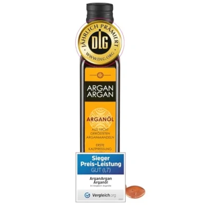 Abbildung von ARGANARGAN Bio Arganöl, ungeröstet 250ml, kaltgepresst, nativ, DLG prämiert, vegan, auch für Haut, Gesicht, Haare, fair trade, nachhaltig