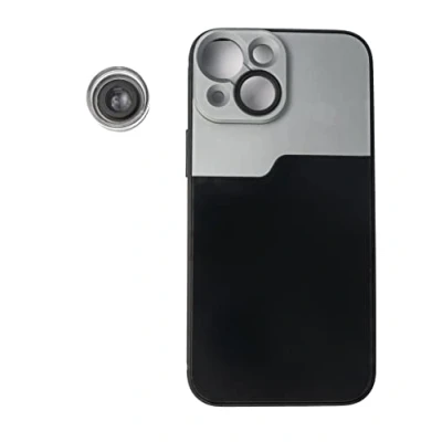 Abbildung von SYSTEM S Makro Linse 30x Mikroskop Filter mit Hülle in Schwarz für iPhone 13 Mini