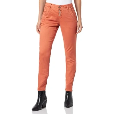Abbildung von Cream Damen Women&#039;s Pants Twill Slim Fit Midrise Waist Button Fastening Full Length Hose, Aragon,