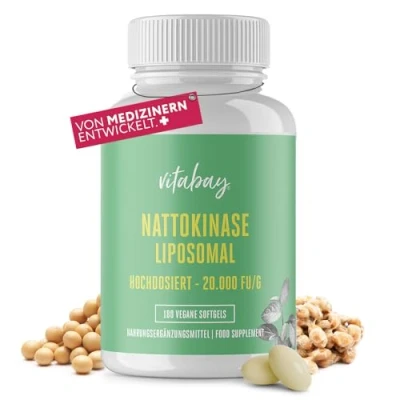 Abbildung von Nattokinase Hochdosiert 20.000 Fu/g 180 St