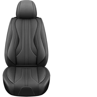 Abbildung von Eunncu Autositzbezüge komplettes Set Universal in Stylish Design Schonbezüge für Vordersitze und Rückbank Auto Sitzbezüge Airbag Kompatibel Premium Wasserdicht Sitzbezug, Schwarz