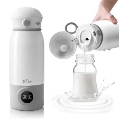 Abbildung von Bear Reisewasserkocher Klein Baby Unterwegs,Schnelle Erhitzung Kapazität 500ml 6 Stunden Haltezeit Temperatura regolabile da 37 a 55C, Mit Sterilisationsfunktion