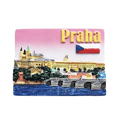 Abbildung von Prag Tschechische 3D Kühlschrankmagnet Souvenirs Handgemachte Harz Magnetische Aufkleber Home Küche Dekoration, Sammlung Geschenk