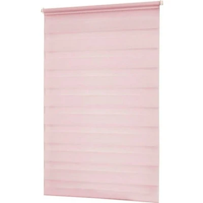 Abbildung von K Home Klemmfix Doppelrollo Madrid ohne Bohren Pink 35 x 150 cm (B L)