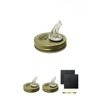 Abbildung von Ole Smoky Ausgiesser + Schiefer Glasuntersetzer eckig ca. 9,5 cm Ø 2 Stück