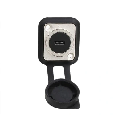 Abbildung von HangTon USB C Buchse auf Buchse, wasserdichter Stecker, Inline Kabel, Chassis Panel IP65 Schottdurchlass