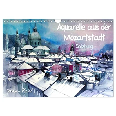Abbildung von Aquarelle aus der Mozartstadt Salzburg (Wandkalender 2025 DIN A4 quer), CALVENDO Monatskalender