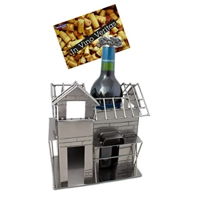 Abbildung von BRUBAKER Weinflaschenhalter Richtfest, (inklusive Grußkarte), Metall Skulptur, Wein Geschenk