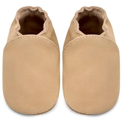 Abbildung von IceUnicorn Baby Lauflernschuhe Krabbelschuhe Mädchen Jungen Lederschuhe Weicher Leder Hausschuhe Wildledersohlen Babyschuhe(Khaki, 6 12 Monate)