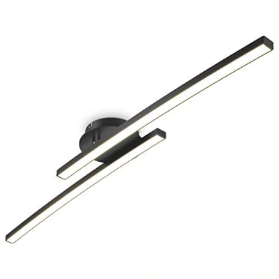 Abbildung von B.K.Licht Deckenleuchte moderne LED Deckenlampe 2 flammig schwenkbar BKL1414, fest integriert, warmweiß, design Wohnzimmerlampe Schwarz 12W 1100lm 3000K warmweiß Schlafzimmer