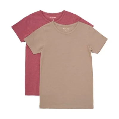 Abbildung von Minymo 2PACK Tshirt basic für Kinder, Größe: 152, Apple butter