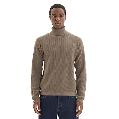 Abbildung von Trendyol Herren Plain Turtleneck Jumper, Oversize Pullover, Camel, Small