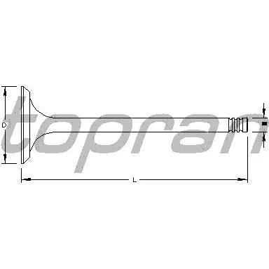 Abbildung von TOPRAN 205 579 Auslaßventil 25,4 Zylinderkopf OPEL: Corsa D Schrägheck, Agila A, Meriva A