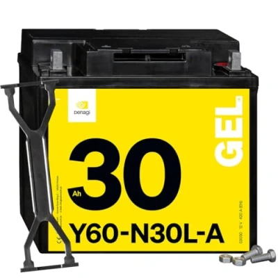 Abbildung von Denagi 53030 GEL Y60 N30L A Motorradbatterie 12V 30Ah, wartungsfrei versiegelt vorgeladen