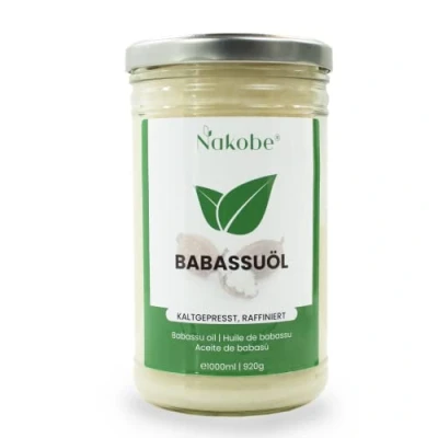 Abbildung von Nakobe Babassuöl raffiniert, 100% Rein, Basisöl (1000ml)