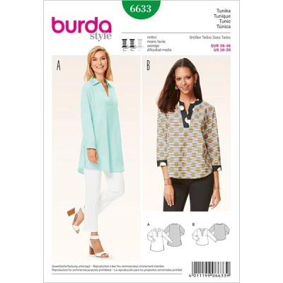 Abbildung von Burda B6633 Schnittmuster Tunika Papier weiß 19 x 13 1 cm