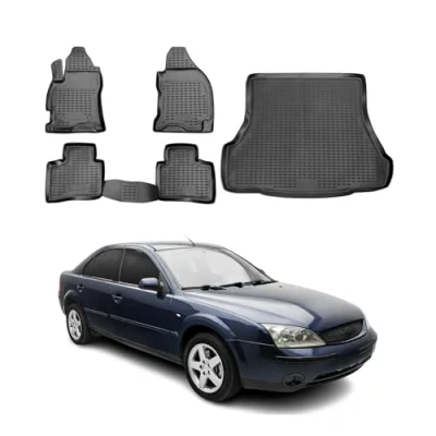 Abbildung von OMAC 2606444 250 Fußmattensatz TPE (thermoplastischer Elastomer) 5 schwarz FORD: MONDEO 3 Stufenheck