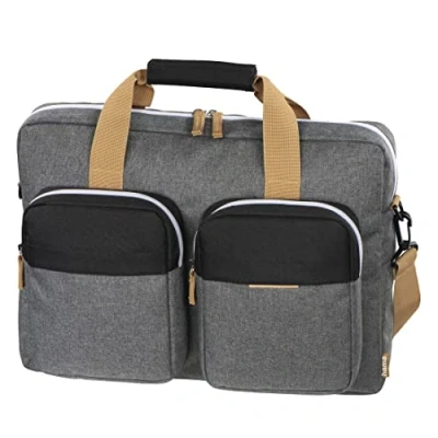 Abbildung von Hama Laptop Tasche bis 14.1 Zoll (Notebook für Laptop, Tablet, MacBook, Chromebook Zoll, Umhängetasche als Arbeitstasche oder Schultasche Herren und Damen) Schwarz/Grau