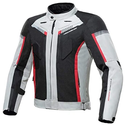 Abbildung von Motorradjacke Herren Der Marke Winter Sommer Incl. CE Protektoren Textil Scooter Jacke Wasserdicht Winddicht Mit Männer white,XXXL