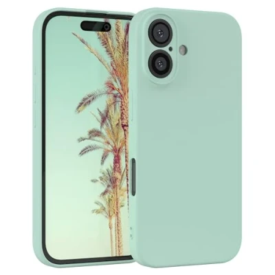 Abbildung von EAZY Case Silikonhülle für iPhone 16 Hülle Silikon weich stoßfeste Handyhülle Schutzhülle mit Kameraschutz Dünn Premium Schutz Cover TPU Phone Bumper in Mint Grün