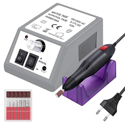 Abbildung von Crebeau Elektrisch Nagelfräser, Professionell Nagelfeile Fräser Maniküre Pediküre set 20000 u/Min für Nagelstudio Persönliche DIY