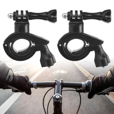 Abbildung von Bubuyun 2 Stück Kamerahalterung Lenker Fahrradhalterung für Actionkamera Metall Fahrradlenkerhalterung Mountainbike 360 Grad Drehbare Adapter Befestigung Halterung