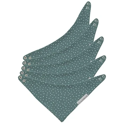 Abbildung von ULLENBOOM ® Dreieckstuch Baby 5er Set, Musselin Tuch in Salbeigrün (Made EU) Ideal als Halstuch und Lätzchen, 100% OEKO TEX Baumwolle schadstoffgeprüft, Für Jungen Mädchen