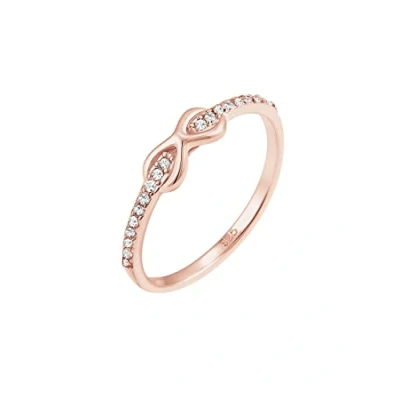 Abbildung von Elli Ring Damen Infinity mit Kristalle in 925 Sterling Silber Rosé vergoldet