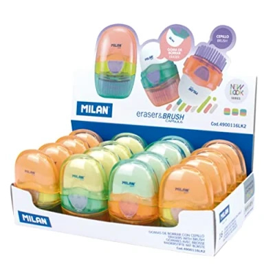 Abbildung von MILAN® CAPSULE Displaybox mit 16 Radiergummis, Serie New Look MILAN