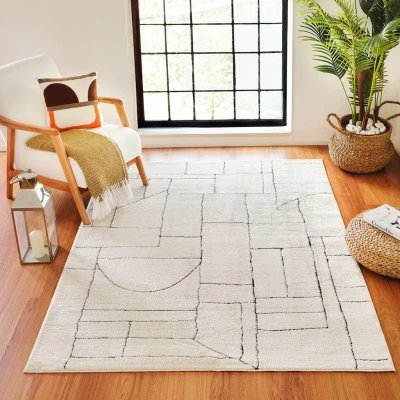 Abbildung von Surya Rundvik Wohnzimmer Teppich modern Abstrakt Design in Marmor Optik für Wohnzimmer, Esszimmer, Schlafzimmer groß, weicher Kurzflor 160x213cm Grau Schwarz und Creme