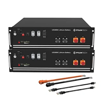 Abbildung von Pylontech 2X US3000C LiFePO4 Batterie 7kWh mit Wechselrichter Anschlusskabelset