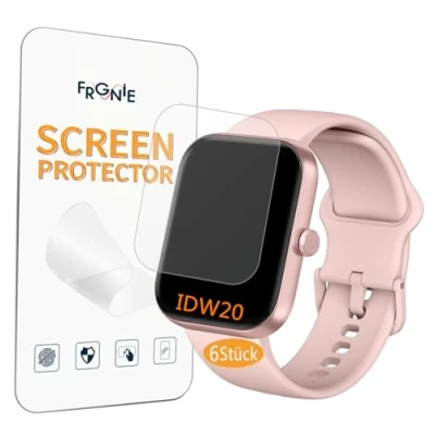Abbildung von Frgnie Schutzfolie Kompatibel für Fitpolo IDW20 Smartwatch (6 Stück) Flexibel TPU, Yoever, TOOBUR 1,91&quot; Fitnessuhr, Hülle Blasenfreie Displayschutzfolie