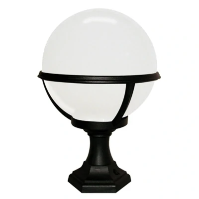 Abbildung von Elstead Lighting Glenbeigh PED PO Sockelleuchte 1xE27 Polymer, Polycarbonat schwarz, weiss H:39cm Ø:27cm IP44