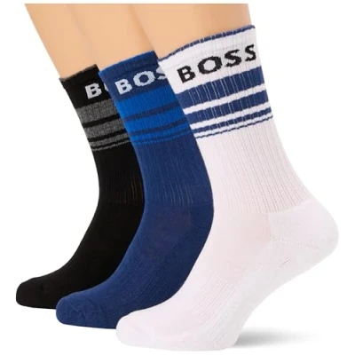 Abbildung von BOSS Freizeitsocken 3P QS Rib Stripe CC (Packung, 3 Paar) mit Logo