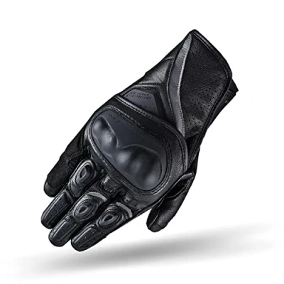 Abbildung von SHIMA SPARK 2.0 Motorradhandschuhe Herren Touchscreen, Sommer, Sport Leder Handschuhe mit TPU Knöchelprotektor, Handflächen und Fingerschieber, Verstärkte Handfläche (Schwarz, 4XL)