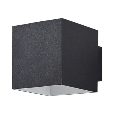 Abbildung von Arcchio Wandleuchte Zuzana, eckig, schwarz, G9, 10 cm breit