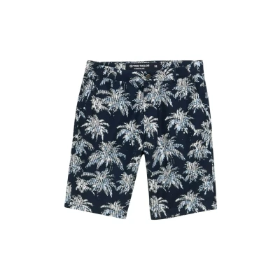 Abbildung von TOM Tailor Shorts, Herren, Größe: 30, Navy blue stripe palm design