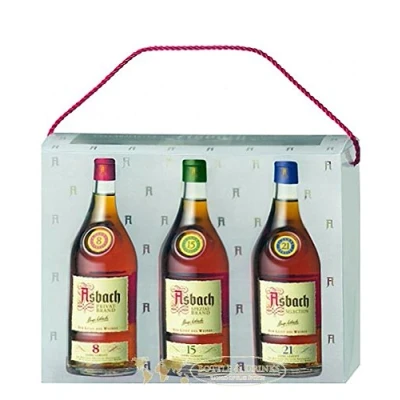 Abbildung von Asbach Cellarmasters Collection 8 15 21 Jahre 3 x 0,2 Liter