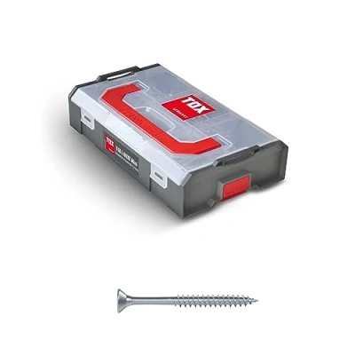 Abbildung von TOX L BOXX Mini Spanplattenschrauben 4,5 + 5 mm Sortiment TX, individuell anpassbar, stapel &amp; untereinander verklickbar, inklusive Holzschrauben mit TX Antrieb, 260 tlg., 094903208