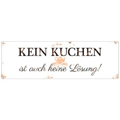 Abbildung von Interluxe METALLSCHILD Shabby Blechschild Türschild KEIN Kuchen Dekoschild Küche Geschenk