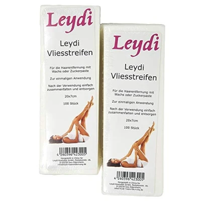 Abbildung von 200 Leydi Vliesstreifen für die Haarentfernung mit Zuckerpaste &amp; Warmwachs